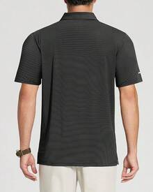Golf Shirts For Men - Moisture Wicking Short Sleeve Performance Sport Casual Striped Collared Mens Polo Shirt-2025 - Black Stripe - View 8