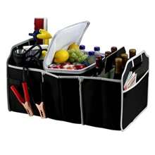 Sac de rangement pliable pour coffre de voiture avec 3 compartiments, 58 cm - Organisateur de coffre pliable