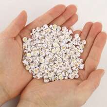 1 Pack 101/201/501pcs 7x4mm White Round Letter Acrylic Loose Spacer Beads For DIY Bracelets, Necklaces, Jewelry Making