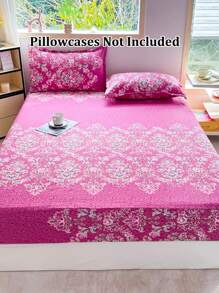 1pc Soft & Pretty Floral Pattern Fitted Sheet, Bedding, Breathable Home Use Children Fitted Sheet, Soft Fitted Sheet For Single Bed, Bedroom, Boys & Girls, All Seasons