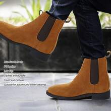 Botines Hombre en, Botines Tobilleros Cómodos Antideslizantes, Zapatos Casuales Amarillo Mostaza Talla 42 (260mm / 10.2in) - Multicolor - Ver 2