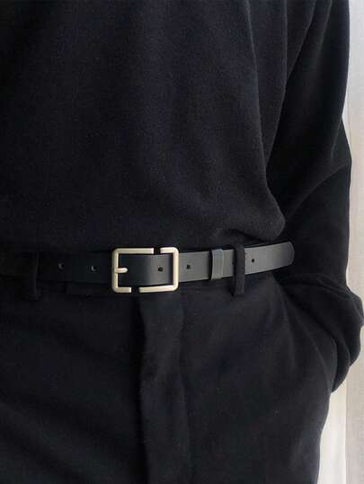 1条男女通用针扣腰带，个性化针扣腰带，适合年轻男女，休闲时尚学生腰带，百搭裤装，适合万圣节、休闲、商务、街头、波西米亚风、西部风、户外等场合，是送给男士、丈夫、男友、父亲、爸爸的礼物，圣诞节适用。