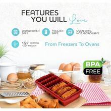 Black Friday11/2 Cup Silicone Freezer Tray With Lid - Silicone Freezer Molds 2-Pack For Meal Prep & Freezing Of Various Sauces And Other Dishes, Makes 12 Perfect 1/2 Cup Portions Cubes,Oven And Dishwasher - 紅色 - 查看 5