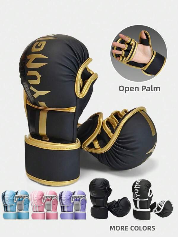 Kampfsport Boxhandschuhe für Herren und Damen, MMA Hybrid offene Handfläche dicke Faust-Peak Sparring Grappling Muay Thai Boxsack Sport Kickboxen Trainingshandschuhe