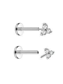 Cartilage Earrings Studs Flat Back Hypoallergenic Stainless Steel, Threadless Push In Studs For Tragus Helix Nostril Conch Piercing Jewelry 20G 18G 16G 6mm 8mm - Multicolor - View 17