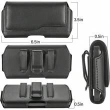 1pc Phone Leather Case Compatible With IPhone 17, 16, 15, 14, 14 Pro, 13 Pro, 13, 12 Pro, Xs, 11 Pro, X, 10, Galaxy S10E, Business Commuter Series With Belt Clip, Phone Waist Bag, Hiking Travel Student Large Capacity Multifunctional Leather Pouch, Vintage Bag, Black, Travel Essentials, Winter Vintage School Gift Bag, Waist Bag, Spring Vintage School Supplies