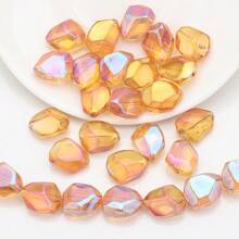 20 piezas de cuentas de vidrio facetadas irregulares de 12*16mm con agujero central, en colores chapados, accesorios de joyería artesanal DIY, adornos para teléfonos, llaveros, decoración de autos