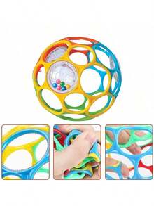 Soft Baby Rattle Grab Ball With Bell, Early Education Sensory Toy (Random Color) - Multicolor - View 6