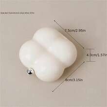 云状迷你珠宝收纳盒 - 便携式多隔层戒指、项链、耳环和手链收纳盒，带扣设计的塑料材质，2 种颜色可选（白色和米色），仿珍珠光泽表面，多层分隔，女士珠宝收纳盒，收纳盒，旅行必备品，适合返校宿舍收纳