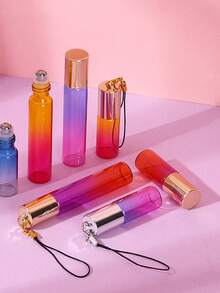 渐变色10ml球形分类瓶带漏斗，可重复使用，可挂吊坠瓶，全套分装工具，滚珠轴承，用于护肤、香薰、化妆、防漏，DIY香水瓶，可重复使用，轻巧，便携，随时随地携带，适用于背包、手提包和手机配件，是旅行必备品，消除夏日汗味，适合旅行、度假、通勤、工作和学习，旅行礼物，送给姐妹、朋友、家人的毕业礼物，最佳海滩配饰，返校必备