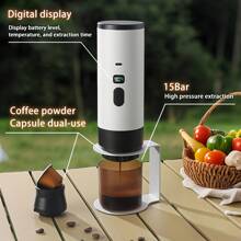 NEW Portable 2-In-1 Wireless Coffee Machine USB-C, With Heating And Digital Battery Display, Suitable For Travel, Car, Office, Outdoor Camping Back To School