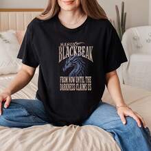 Manox Blackbeak Shirt,Sy Inspired Tee,Unique Character Design Shirt,Custom Name -Shirt,Blackbeak Themed Shirt Ladies' Printed Shirts, Ladies' Tops, And Printed Short-Sleeve Shirts. Vintage Graphic Casual Short Cotton Shirt Featuring Vintage Art Prints, Humorous Streetwear, And A Spacious And Comfortable Summer Top. - Black 1 - View 1