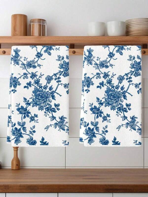 2pcs Pink Rose Sunflower Lemon Hand Towels Elegant Flower Rose Comfortable Soft Polyester Microfiber Towels For Home Hotel Bathroom
