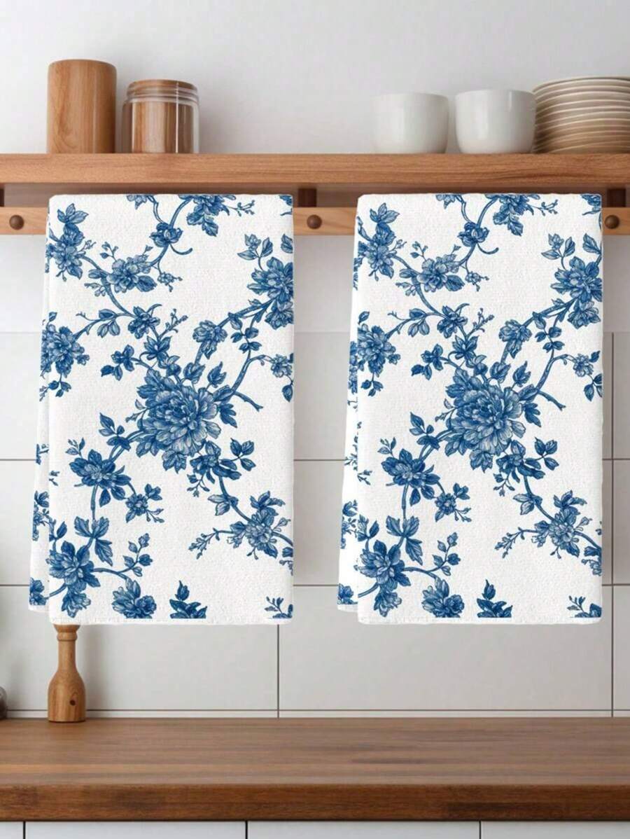2pcs Pink Rose Sunflower Lemon Hand Towels Elegant Flower Rose Comfortable Soft Polyester Microfiber Towels For Home Hotel Bathroom