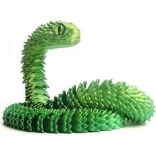 3D Printed Snake Figurine With Movable Joints - Colorful Home/Office Desktop Decor Sculpture, Suitable For Room Decoration, Halloween, Christmas, Thanksgiving Gift (Random Eye Style)