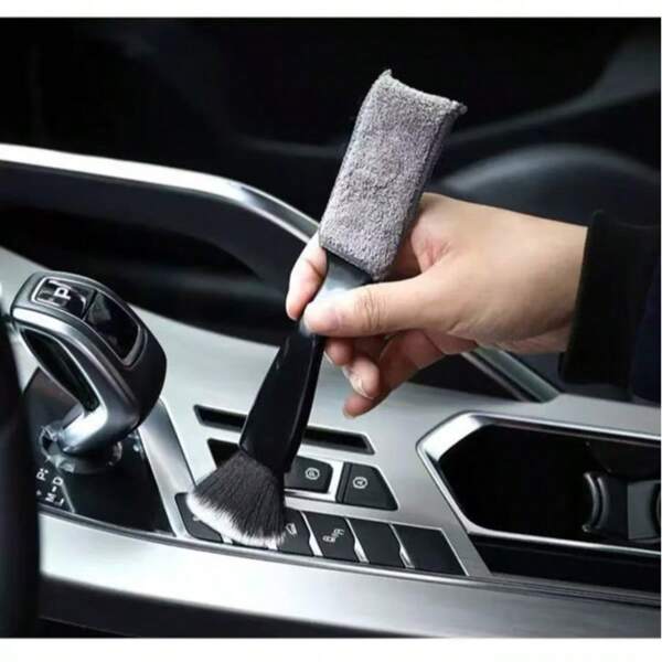 Perie de curățare a golurilor auto, instrument multifuncțional cu cap dublu, pentru curățarea casei și a biroului auto (1 buc)