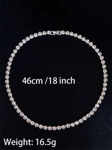 1pc Women Diamond Encrusted Choker Necklace, Formal Occasion Neck Choker Collar