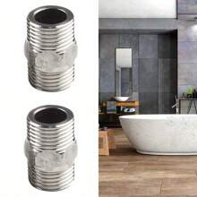1/2pcs Bathroom Hose Extension Made Of Stainless Steel, Universal Use, For DIY Bathrooms, RVs, Outdoor Use, RV Shower Accessories, RV Showers
