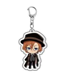 bandai Accesorio de anime Llavero acrílico de anime - Bungou Stray Dogs Lindo colgante de estilo Y2K de dibujos animados, adecuado para bolsos y llaves, regalo perfecto para fans, accesorios de cosplay, llavero de coche, bolso, mochila, pequeña joya, accesorios, regalos creativos, regalos de estudiante, accesorios de coche, colgante de bolso, accesorios escolares
