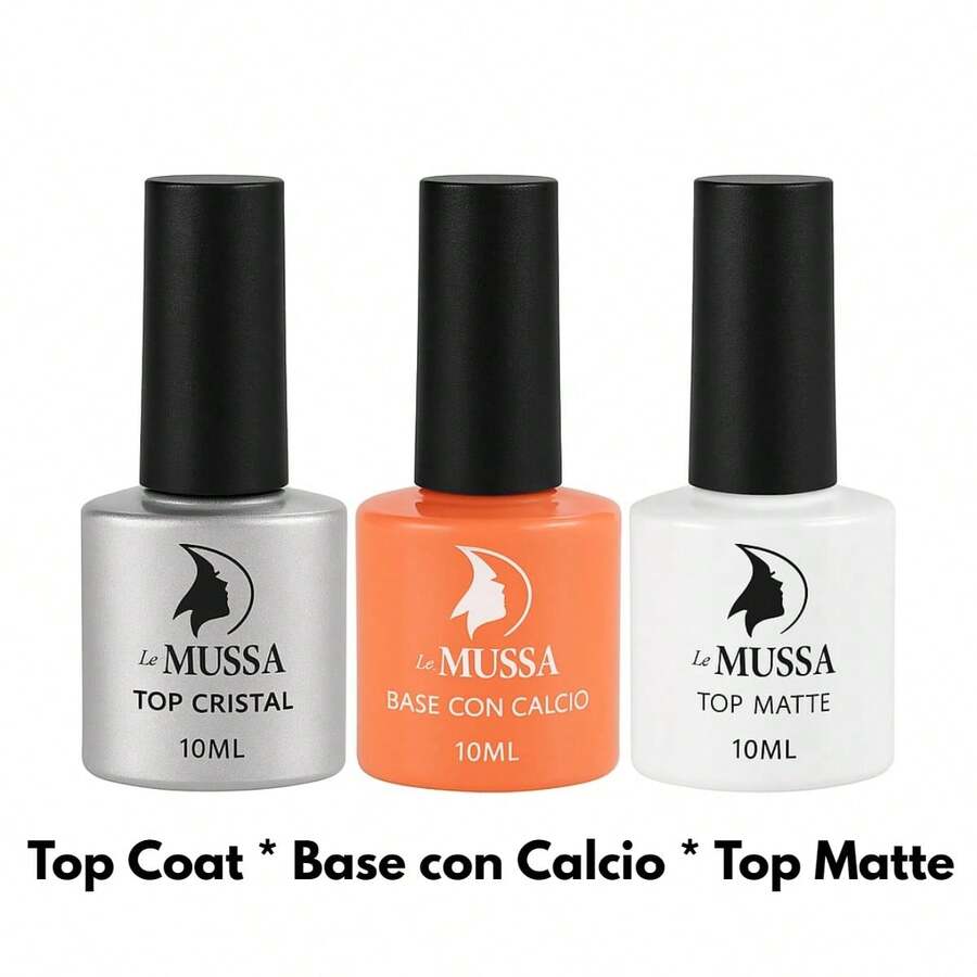 Set Base With Calcium, Top Coat And Matte Mussa, Base With Calcium, Top Coat And Matte - Multicolor - View 1