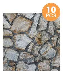 10/20pcs 3D PVC Faux Stone Peel And Stick Wall Panels, Waterproof Wall Stickers, Kitchen Backsplash, Bathroom Waterproof Wall Panels, Marble Style, Farmhouse Walls, Fireplace, Wall Decor - Multicolor - View 12