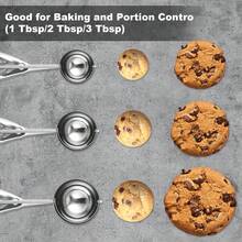 3 件套冰淇淋勺套装，优质饼干勺，小/中/大不锈钢勺，带扳机释放功能的专业冰淇淋勺，适用于烘焙、饼干、水果和冰淇淋