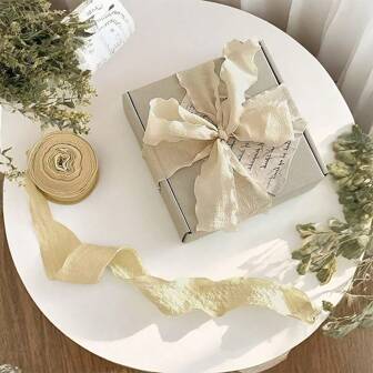 1 Rolle sortierte Farben gekräuseltes Chiffon-Band, 4cm x 9m pro Rolle, Fischschwanz-Design für Blumensträuße, Makronen-Bänder für Tortendekoration, DIY-Basteleien & Geschenkverpackungszubehör