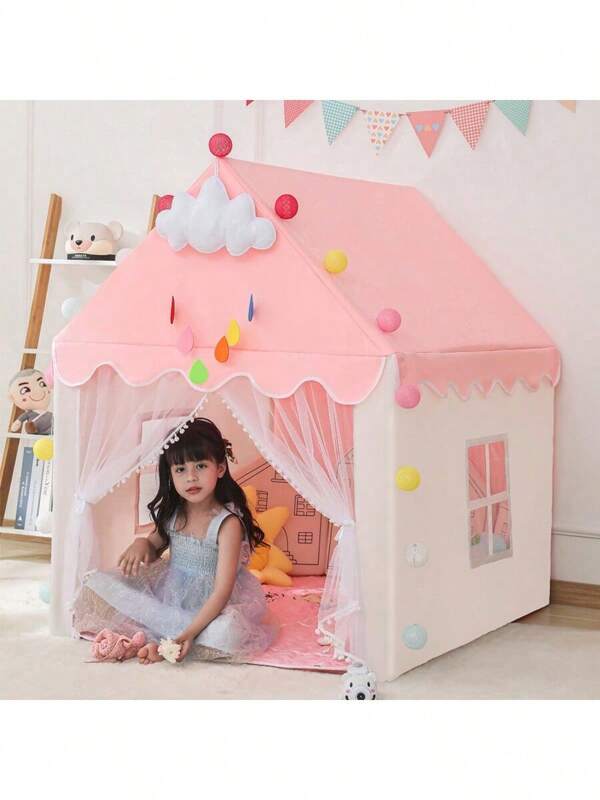 1 pieza Tienda de campaña para niños, casa de juegos interior, castillo de princesa súper grande para niños y niñas