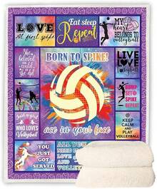 Cheerleader Gifts Blanket,Cheerleading Gifts Girls Throw Blanket,Cheer Gifts Cheerleaders Blanket,Cheerleader Blanket Sofa Couch,Cheerleading Birthday Gifts Teen 50x60 - Volleyball - 查看 10