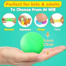 Stress Balls Bulk For Kids And Adults: 32 Pack Mini Squishy Ball For Anxiety Relief - Color Changing Sensory Fidget Toy For Autism Kids Calming - Small Prizes For Student Classroom - 彩色 - 查看 2