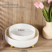 Makeup Perfume Organizer Tray 360 Degree Rotating Lazy Susan Skincare Lotion Organizer Spinning Cosmetics Storage For Dresser, Vanity, Bathroom Countertop, Small Ivory White - 白色 - 查看 5