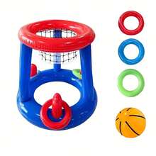 Convenient Pool Party Inflatable Basketball Hoop Set - Durable PVC Material, Blue, Suitable For Family Entertainment And Outdoor Leisure