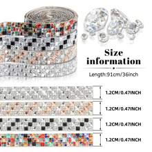 1 Yard Packaging With A Width Of 1. 2cmSparkling Self-Adhesive Rhinestone Ribbon - Crystal Tape For DIY Crafts, Weddings, Birthdays & Holiday Decorations