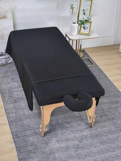 Conjunto de cama de massagem 3 peças - Capa de edredom facial premium - Incluindo lençóis, lençóis com elástico e almofadas faciais, colchas de beleza, lençóis de beleza, lençóis com elástico e fronhas. Conjunto de lençóis de cama de massagem de 3 peças em cor sólida, conjunto de lençóis de cama de massagem de fibra, adequado para uso em salões de beleza, spas e salões de cabeleireiro.