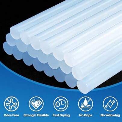 50PCS Mini Hot Glue Sticks - Mini Glue Gun Sticks,4" Long X 0.27" Diameter,Clear Small For Fabric,Wood,Paper,Metal,Compatible With Most All-Purpose For Crafting