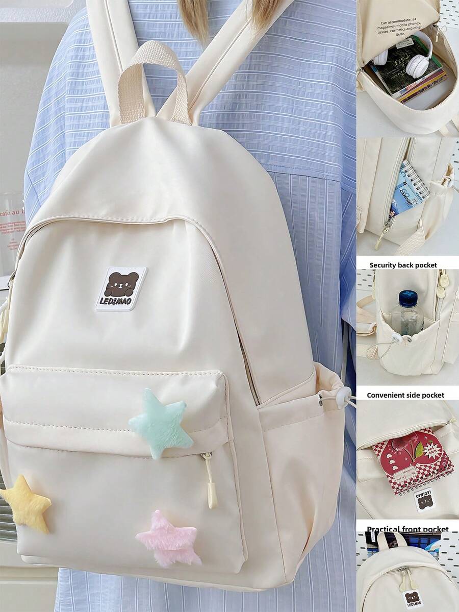 1 件韩版大容量多功能尼龙背包，运动休闲学校背包