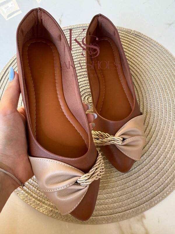 Sapatilha Mocassim confortável  Caramelo com Nude Outono/Inverno