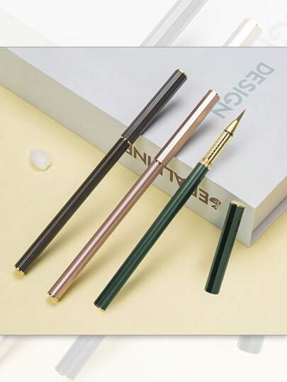 1 pezzo Pennello calligrafico portatile con 10 cartucce di inchiostro nero, 5 opzioni di colore, adatto per la pratica di calligrafia degli studenti, stile penna a pennello Morandi, mini pennello calligrafico, pennello morbido ricaricabile e portatile, adatto per appassionati di calligrafia, amanti della , fan della calligrafia, adatto come regalo per compleanni, vacanze, raduni, amicizia tra compagni di classe, forniture scolastiche colorate Morandi, ritorno a scuola