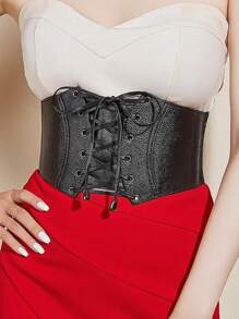 1 curea pentru femei, rochie cu corset boem retro Y2K, cu șireturi, curea elastică pentru talie, brâu sexy pentru întâlniri, petreceri, festivaluri, plaje, casual business, stil gotic
