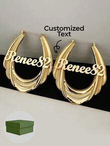 1pc Custom Hoop Earrings,Name Hoop Earrings,Letter Hoop Earrings,Personalized Name Earrings,Big Hoop Earrings,Custom Gift For Mom,Jewelry Gift