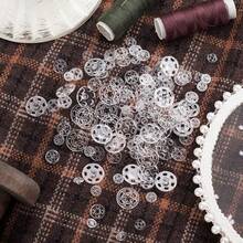 30/90Pairs Plastic Sew-On Snap Buttons, Invisible Snap Fasteners Buttons Round Clear Press Button For Sewing Clothing DIY Craft - Multicolor - View 8