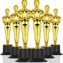 1/3 金奖奖杯、金奖雕像、6 个迷你奖杯、塑料奖杯，适用于比赛、活动、体育、派对装饰、颁奖典礼和答谢礼物 - 金色 - 查看 1