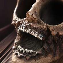 1 PC Resin Skull Statue – Garden, Desktop, Room Decor For Halloween & Day Of The Dead, Resin Craft Artwork, Spooky Atmosphere, Halloween Gift, Collectible Model, Fun Festive Decorative Gift