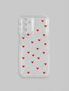 1pc Red Heart Pattern Transparent Shockproof Phone Case, Compatible With IPhone & Galaxy Cases, Phone Cases, Galaxy Protective Cover Compatible With IPhone 17/17 Pro/17 Pro Max/16/16 Pro Max, Suitable For Personal Use Or As A Gift - Multicolor - View 41
