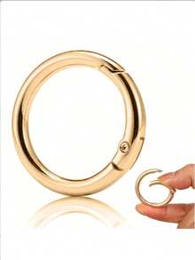 5pcs Metal Spring O Rings Clip Carabiner Snap Rings Zinc Alloy Spring O Ring Round Spring Snap Carabiner Clip Buckle Karabinerring For Keyrings Buckle,Bags,Purses - Gold - View 1