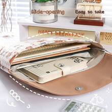 2025新款夏季可爱格子狗纽扣文件夹袋，便携式A4学习用品收纳袋，学校用品，返校 - 彩色 - 查看 4