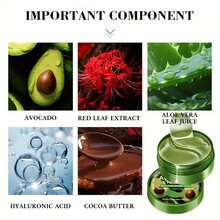 Xioimy 60片牛油果胶原蛋白眼膜，高保湿，使眼周肌肤更细腻、紧致、有光泽，告别干燥暗沉，眼部护理，胶原蛋白眼膜，牛油果眼膜 - 綠色 - 查看 5