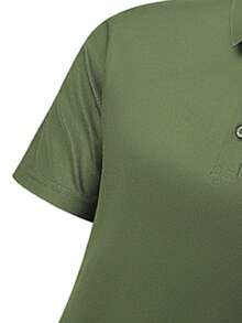 1 件男士轻质纯色时尚 Polo 衫，适合高尔夫、跑步、散步、派对和其他场合 - 綠色 - 查看 4