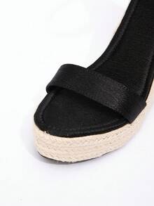 厚底坡跟防水罗马凉鞋（带绳）