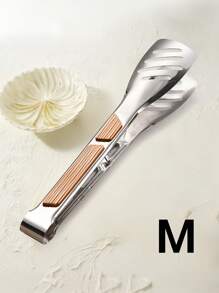 1pc New 304 Stainless Steel Food Clips, Heat-Resistant Barbecue Tongs, Home Steak Clip, Stainless Steel Bread Clip, Hollow-Out Dessert Clip, Multipurpose Food Clip, Kitchen Accessory, Baking Supplies, Suitable For Kitchen, Restaurant, BBQ, Baking, Party